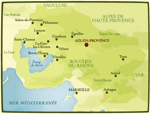 Secteur géopgraphique AOP Aix en Provence
